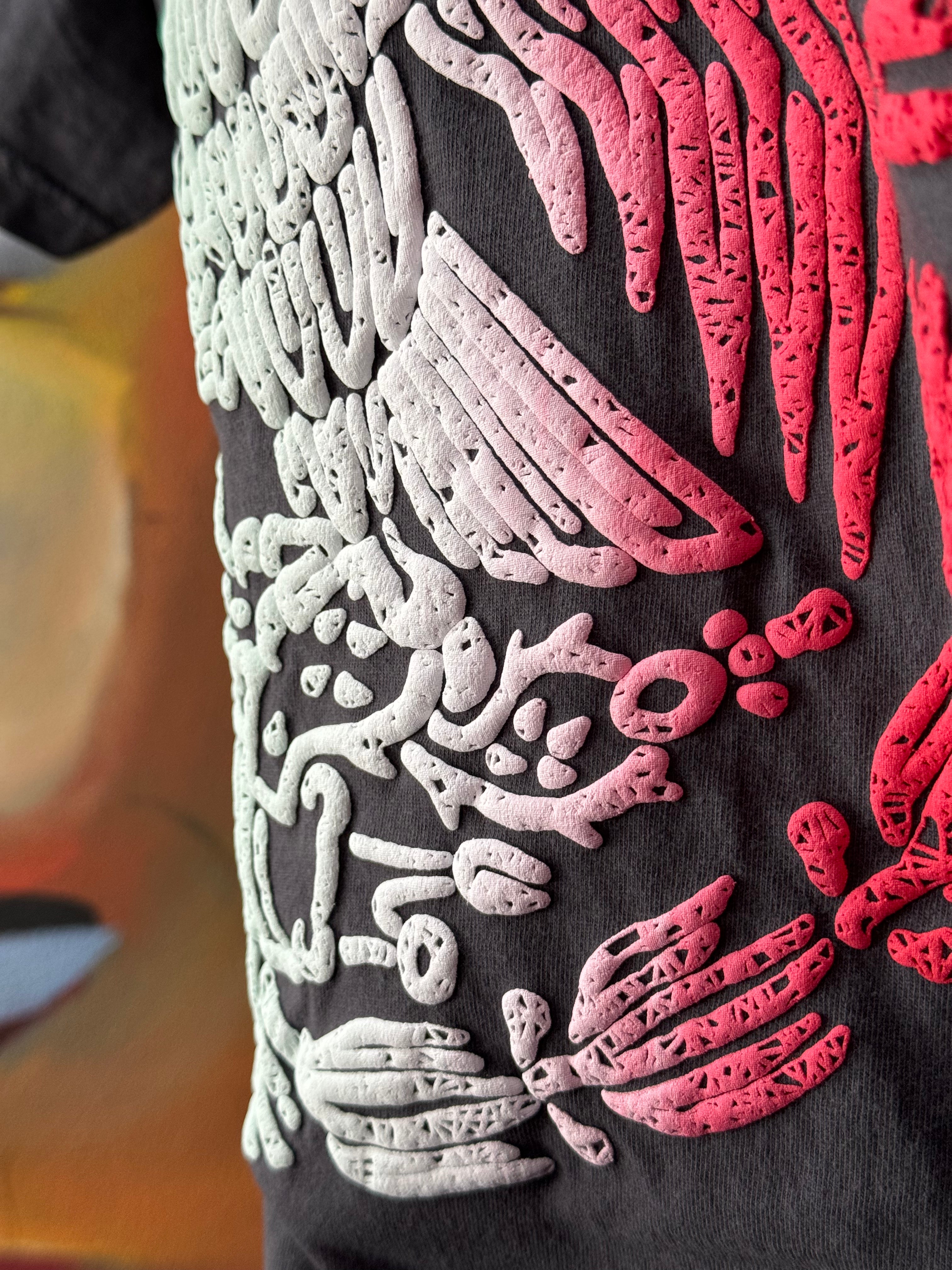 BPT Mexican Flag Puff Print Grey Tee