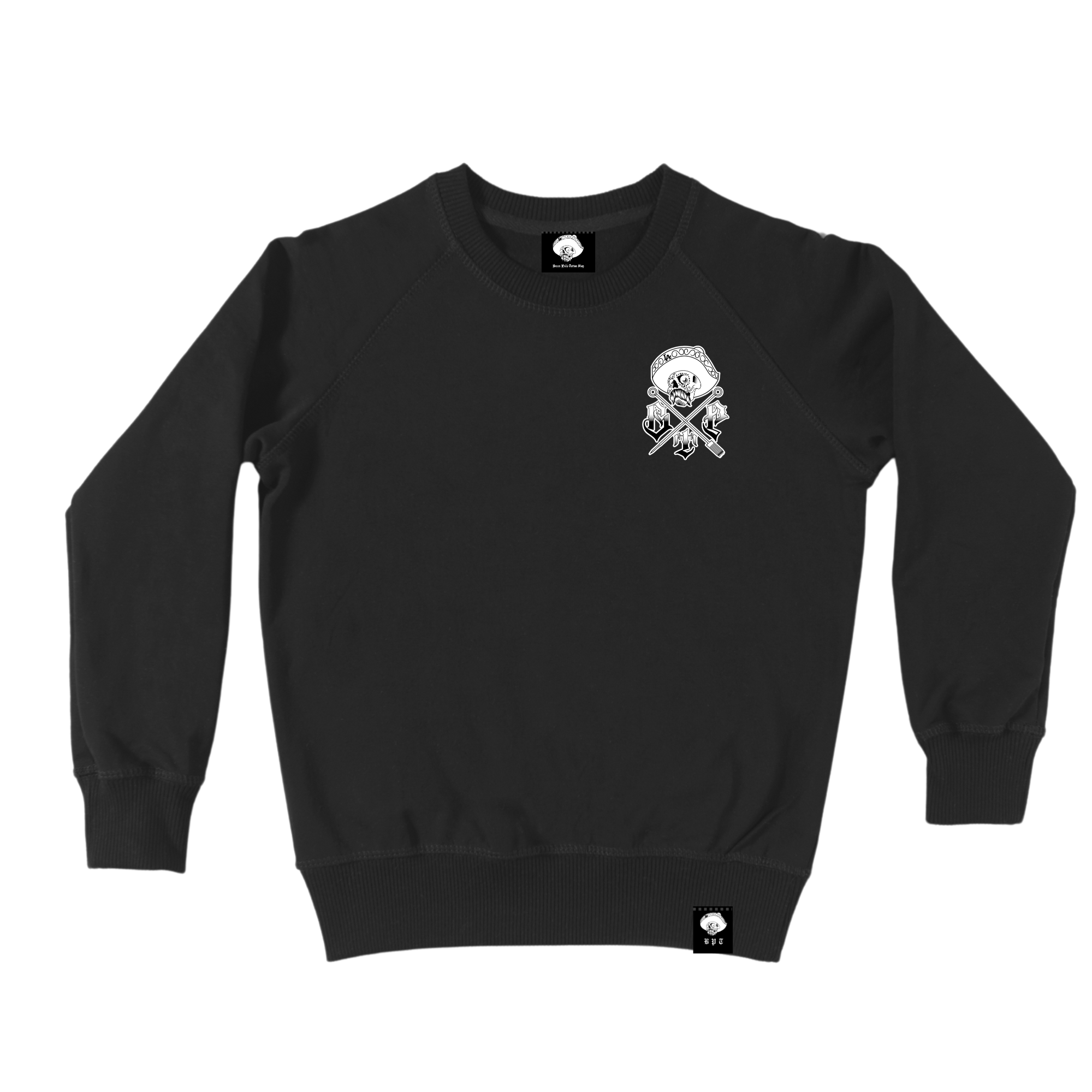 Classic Brown Pride Tattoo Logo Vintage Black Crewneck Hoodie
