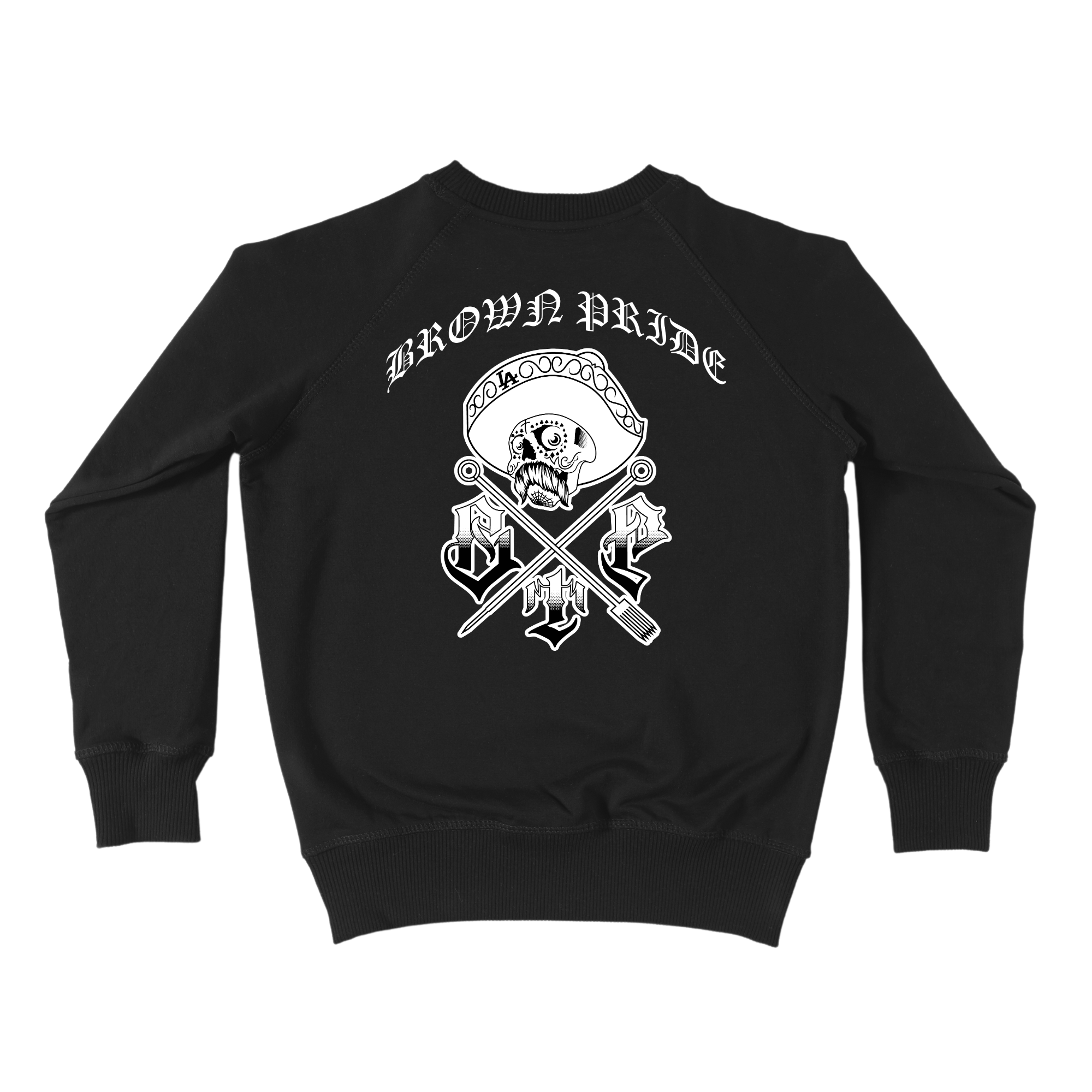 Classic Brown Pride Tattoo Logo Vintage Black Crewneck Hoodie