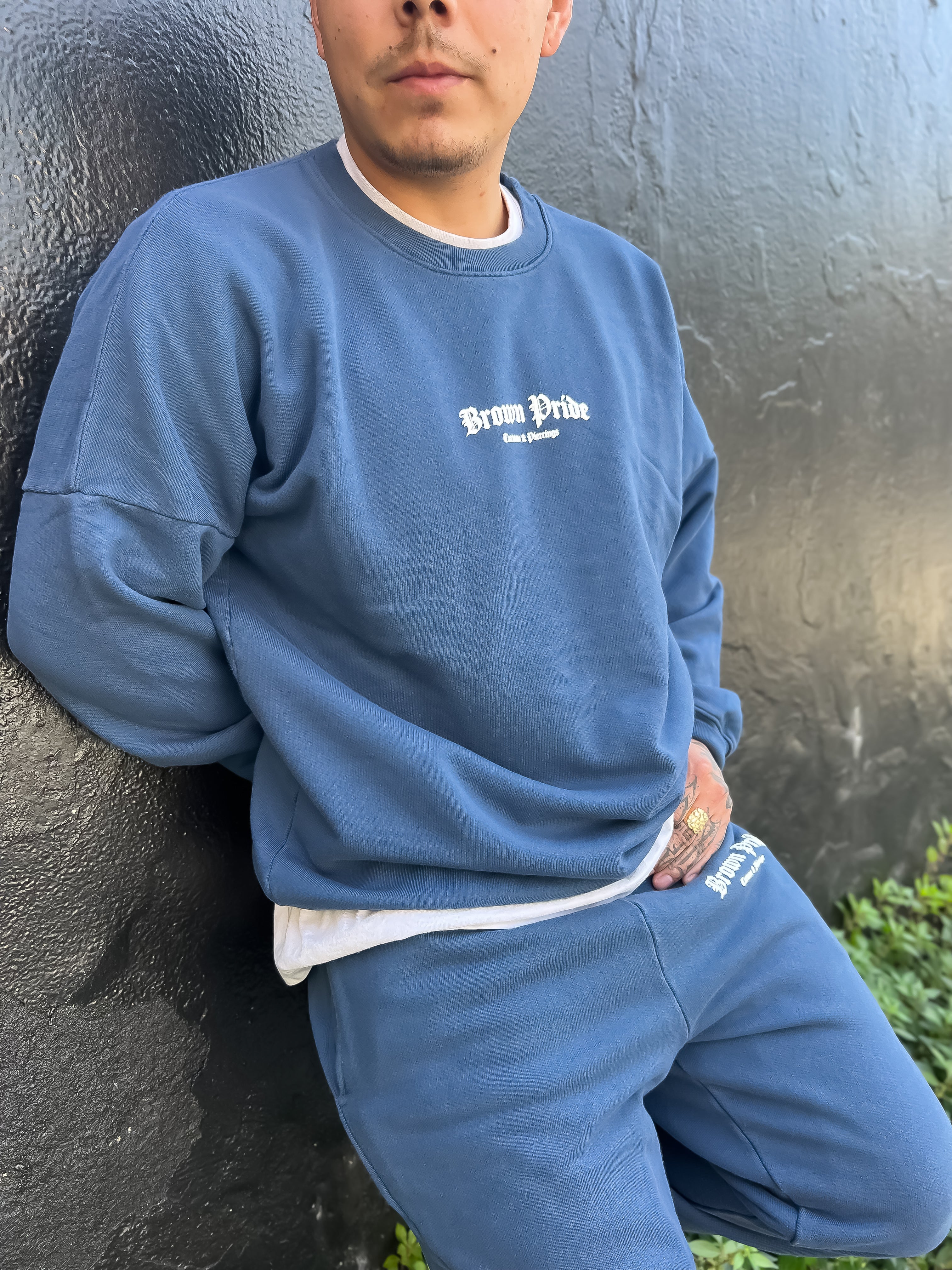 Blue Brown Pride Crew Neck and Sweatpants Set