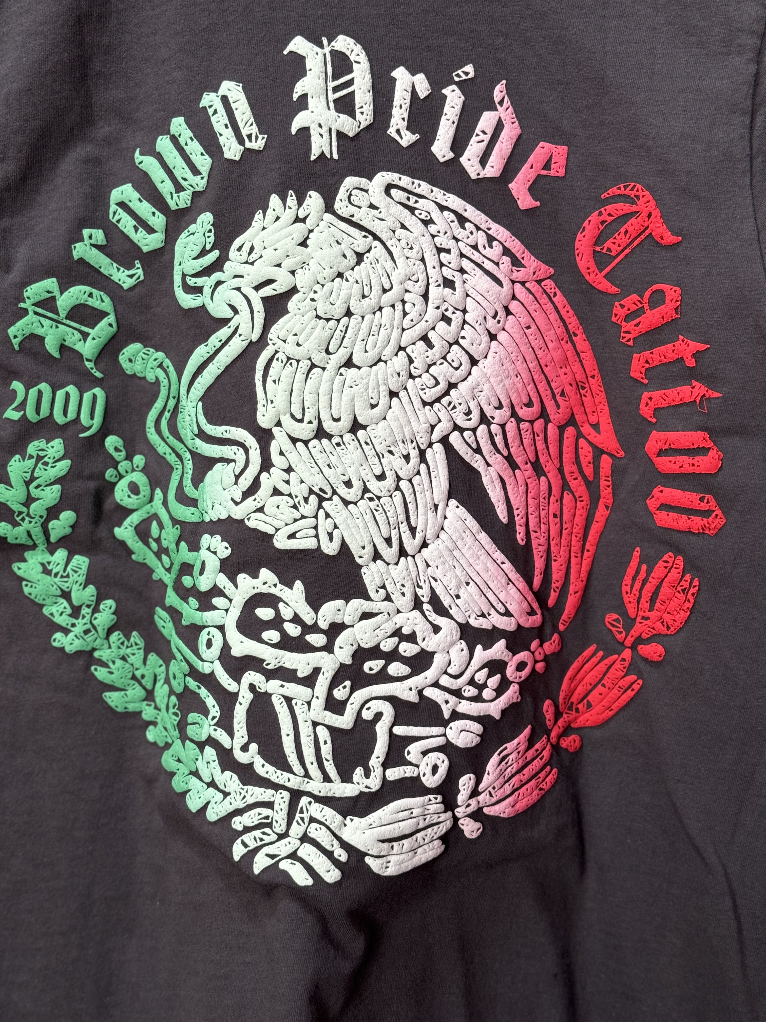 BPT Mexican Flag Puff Print Grey Tee