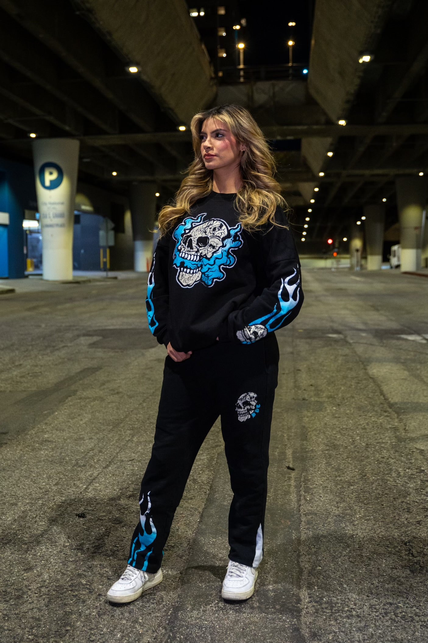 Blue Skull n Flames Set