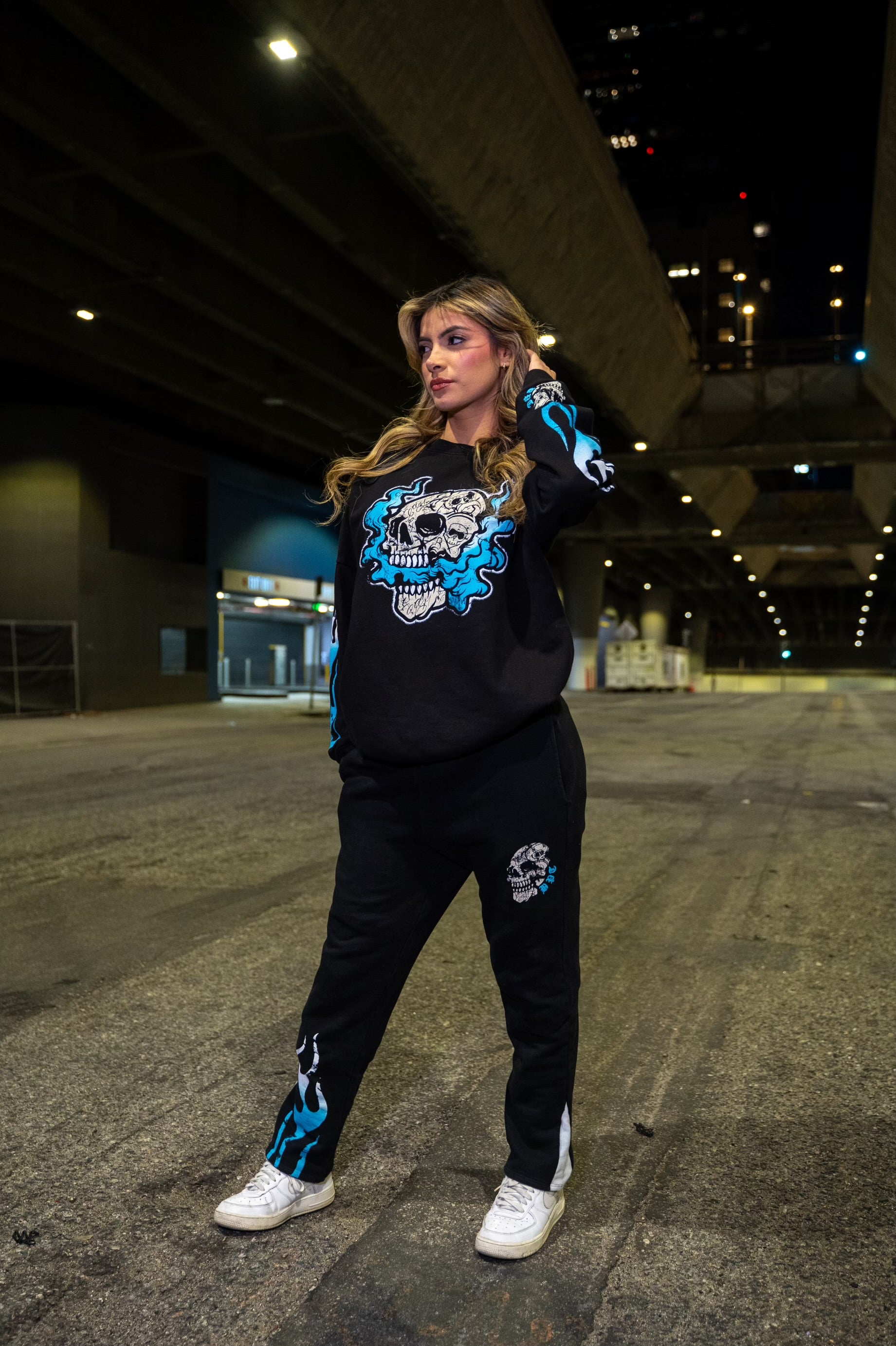 Blue Skull n Flames Set