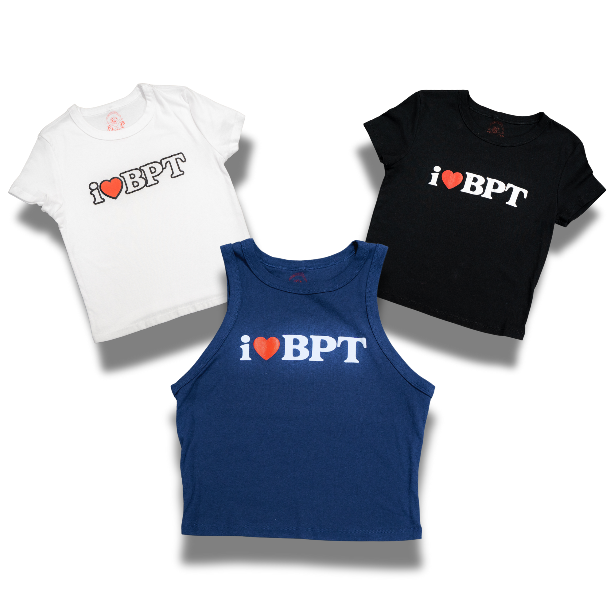 I LOVE BPT Crop Top Tees
