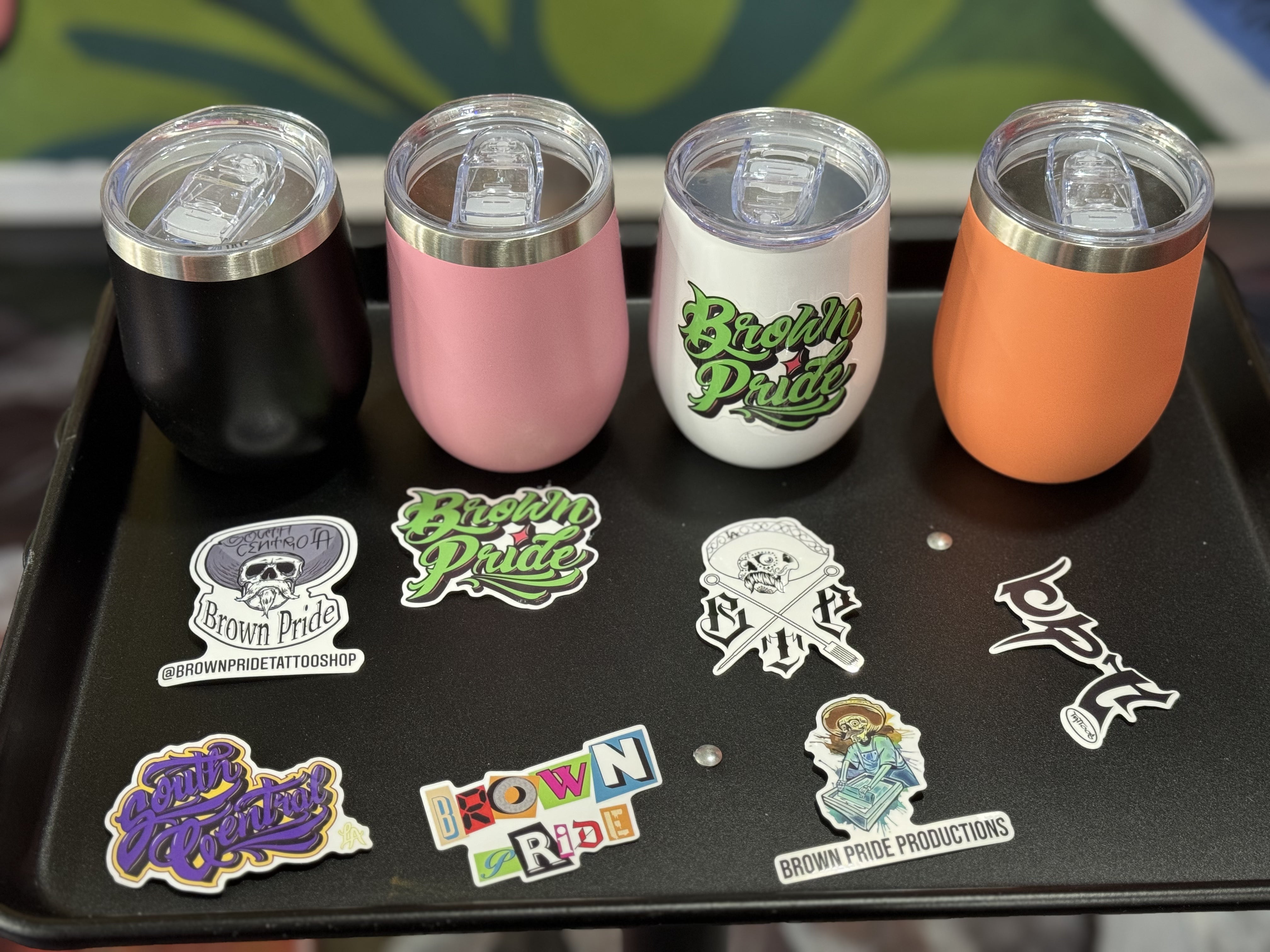 10oz. Insulated Stainless Steel Wine Tumblers with Water Resistant BPT Stickers