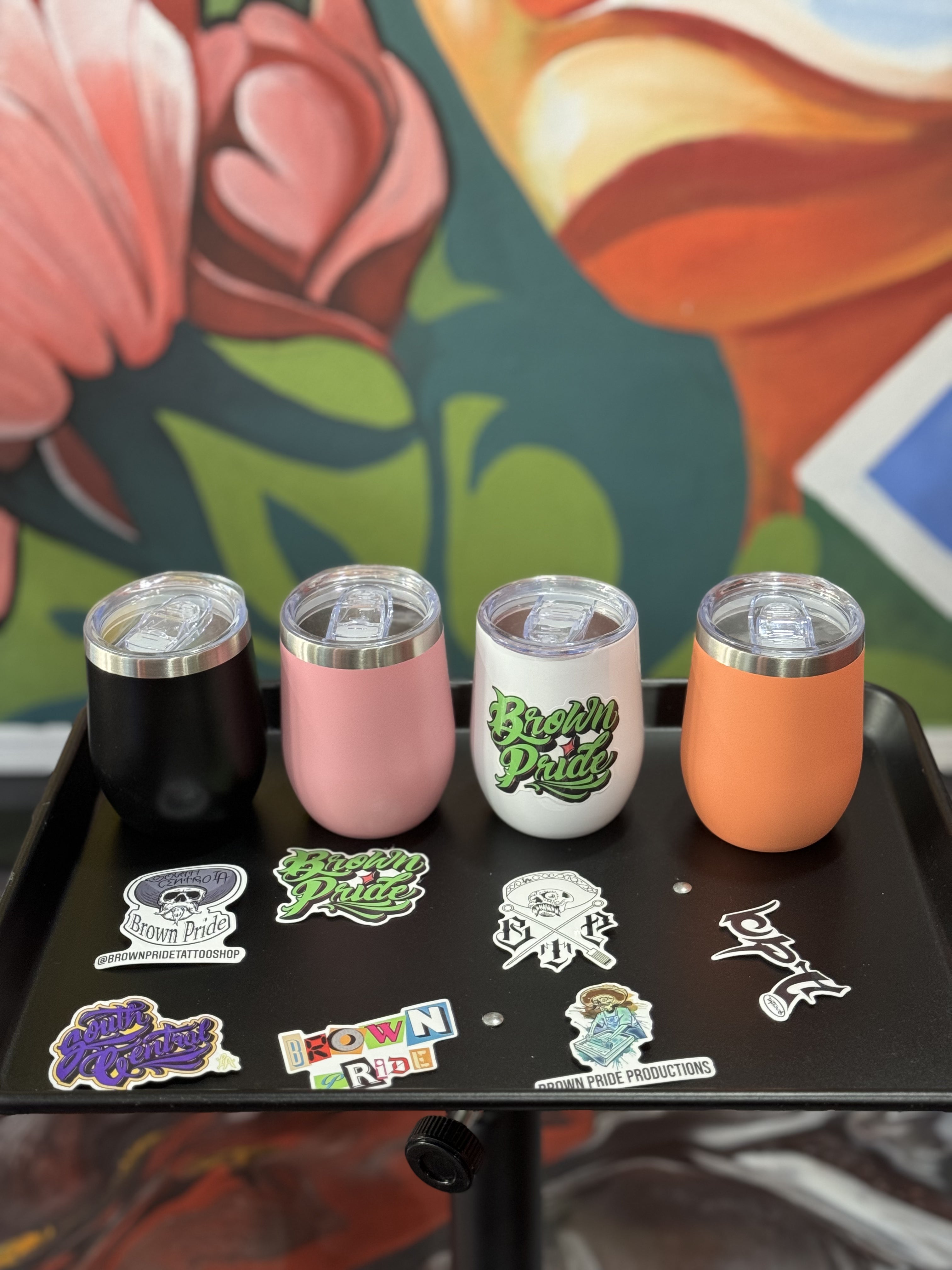 10oz. Insulated Stainless Steel Wine Tumblers with Water Resistant BPT Stickers