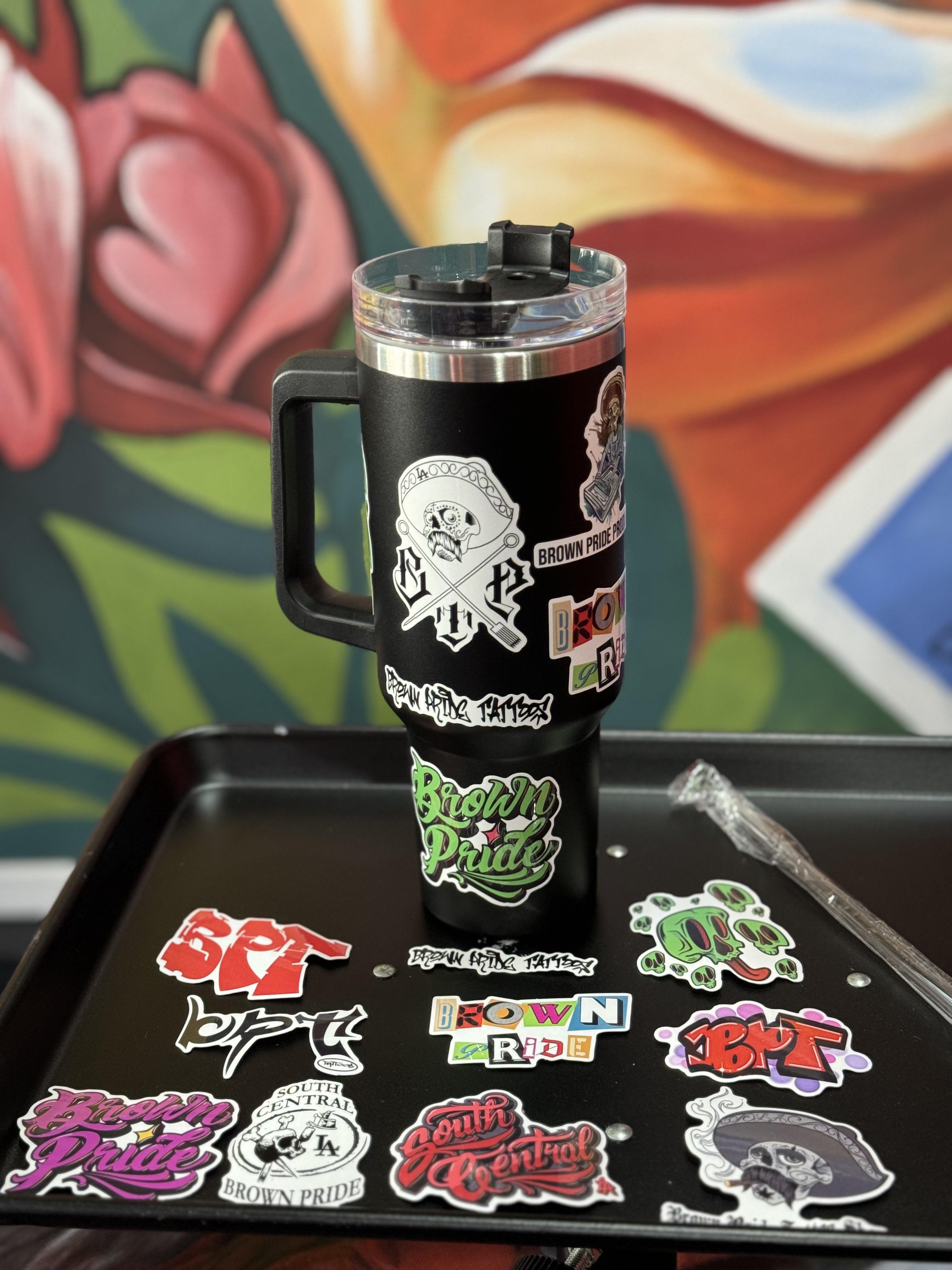 40oz. Insulated Stainless Steel Tumblers with Water Resistant BPT Stickers