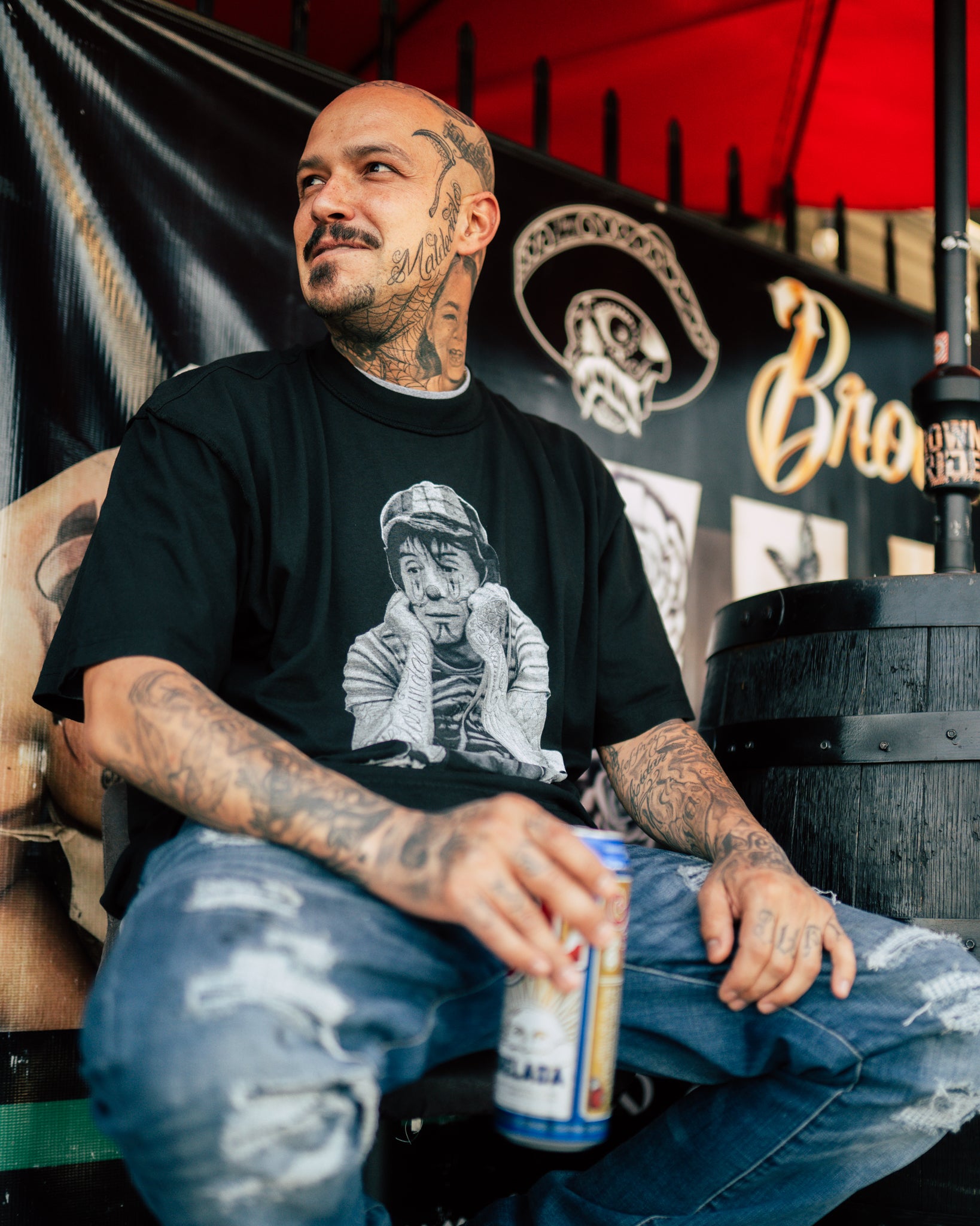 El Tatted Chavo Reversible Black Tee