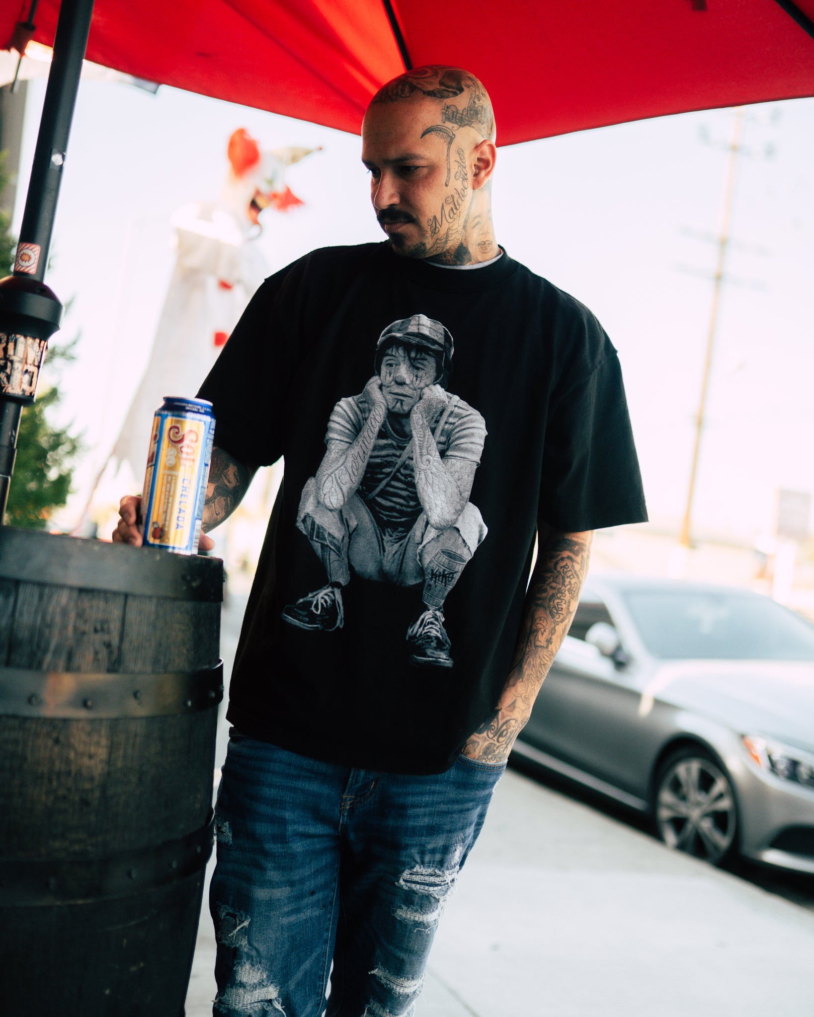 El Tatted Chavo Reversible Black Tee