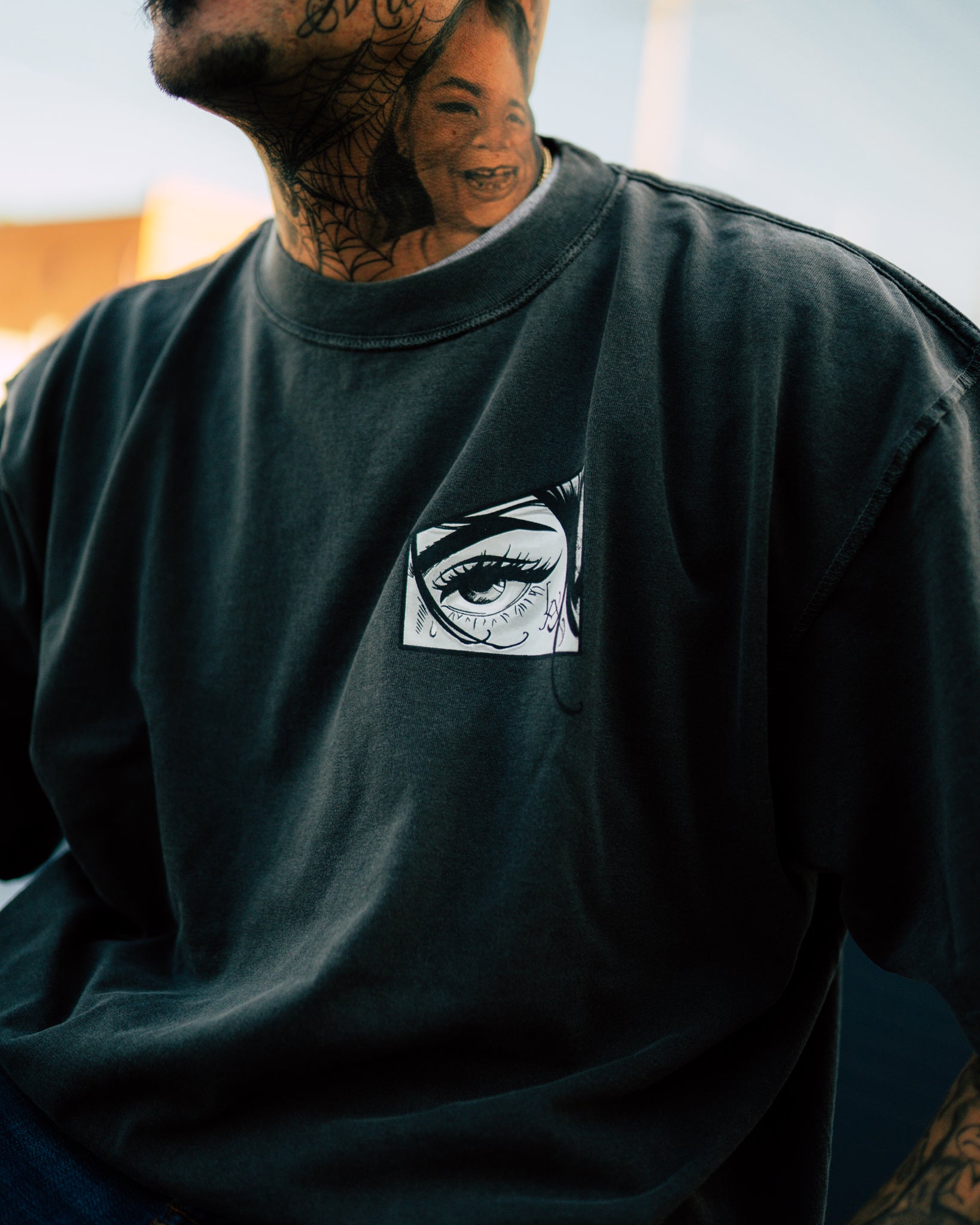 Anime Eye Reversible Gray Tee