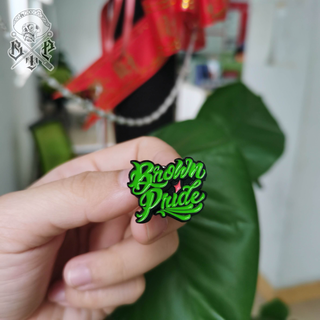 Freehand Brown Pride Enamel Metal Lanyard Pin