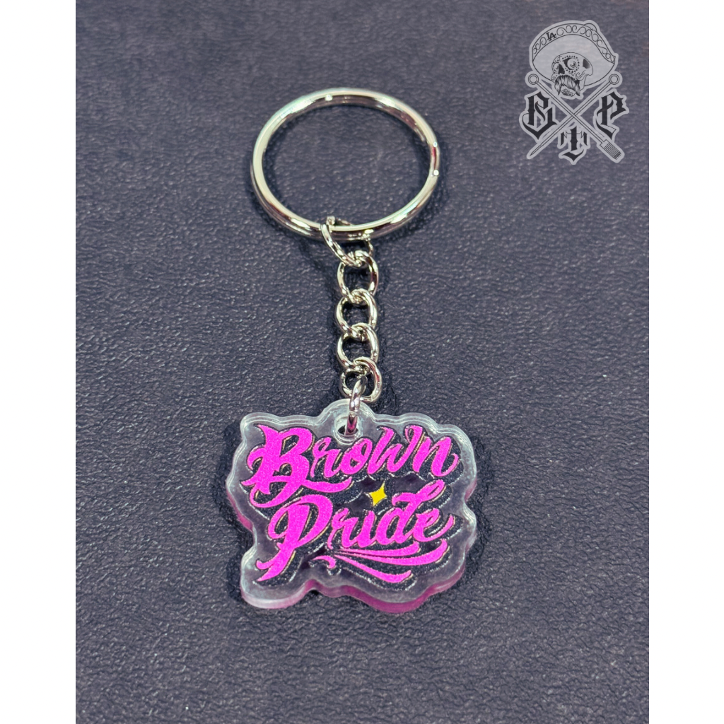 Brown Pride Freehand Acrylic Keychain