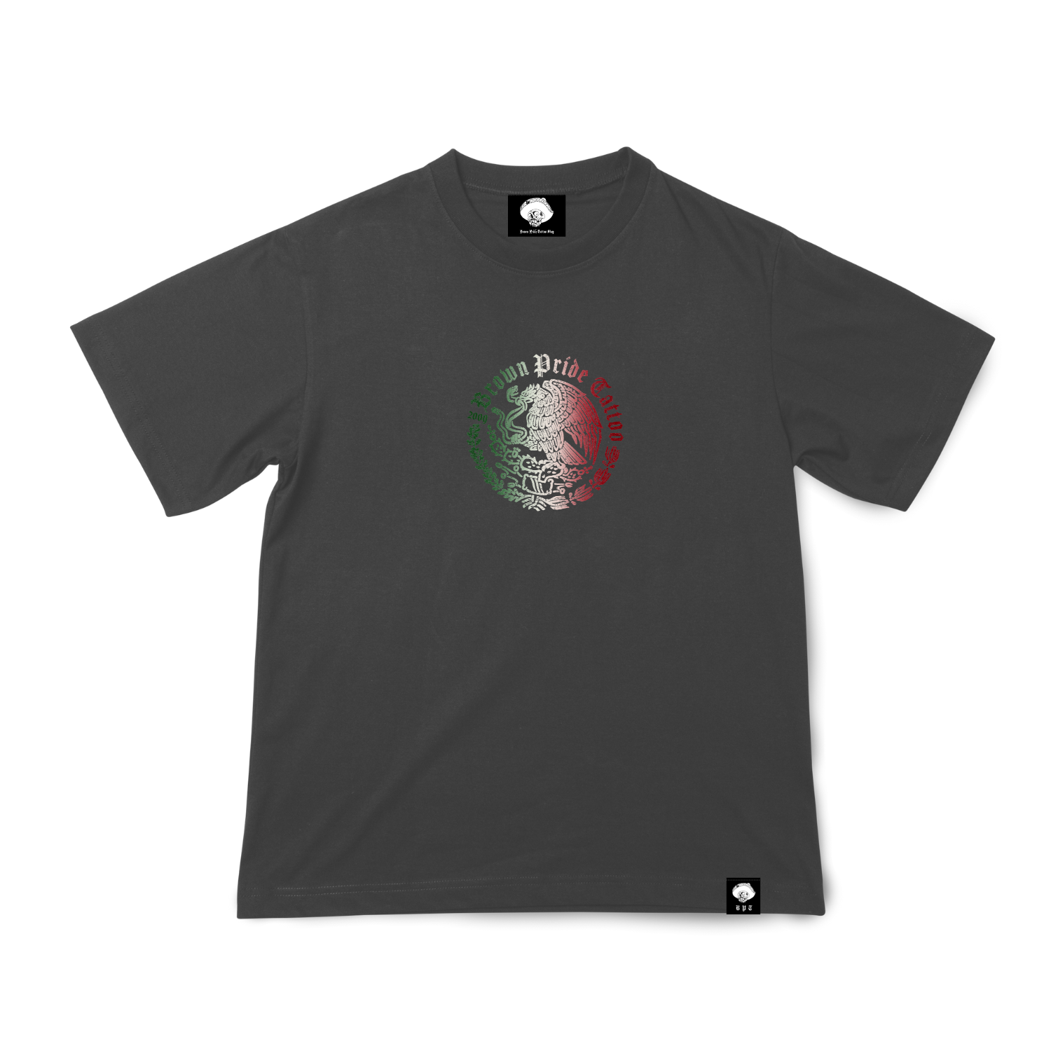 BPT Mexican Flag Puff Print Grey Tee