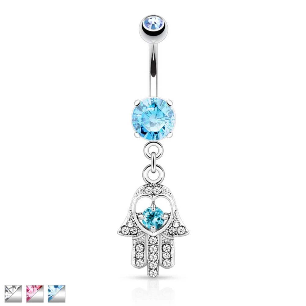 Hamsa Hand Belly Piercing