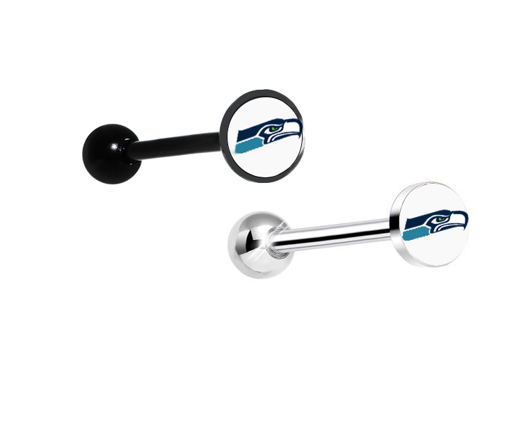 Seatle Seahawks Logo Surgical Steel Tongue Rings
