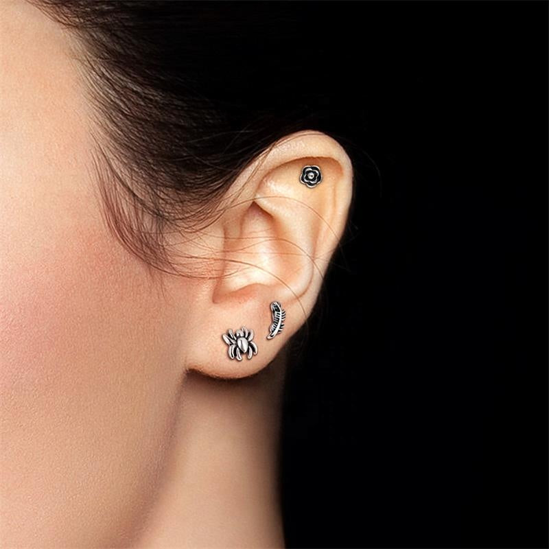 Steel Spider Internally Threaded Flat Back Tragus