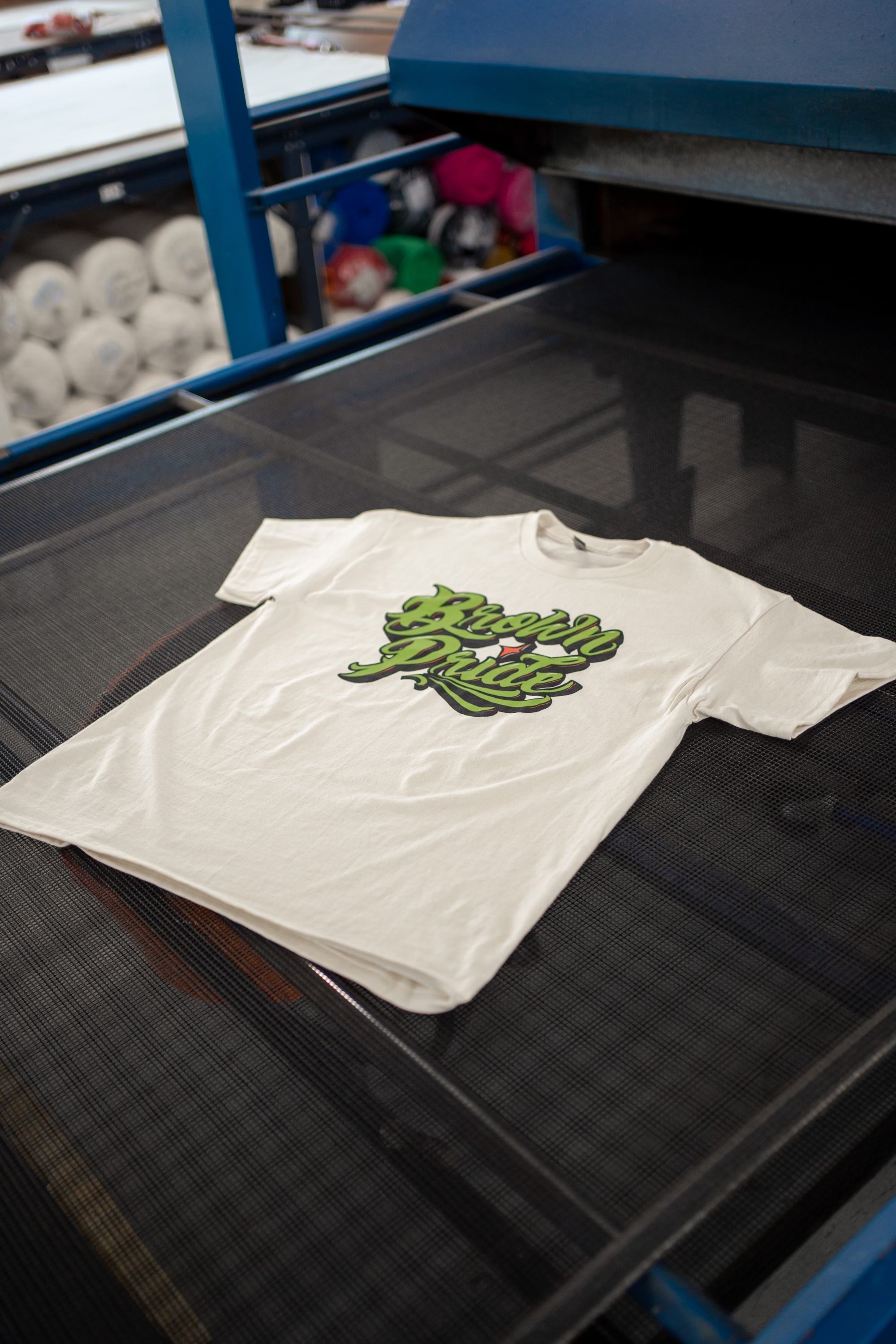 Brown Pride Freehand Green on Ivory Tee