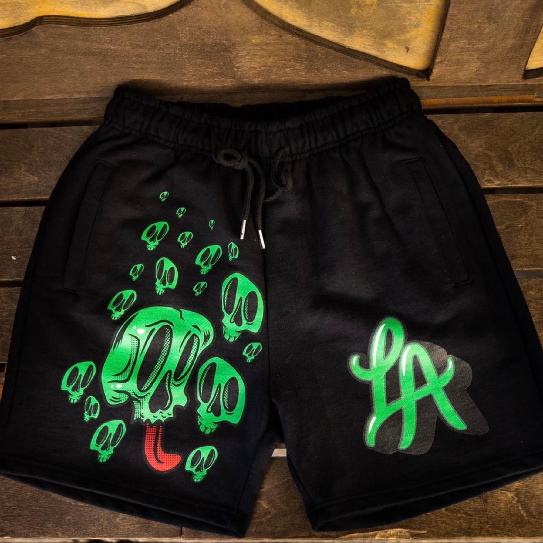Black "LAughing Skull" Shorts