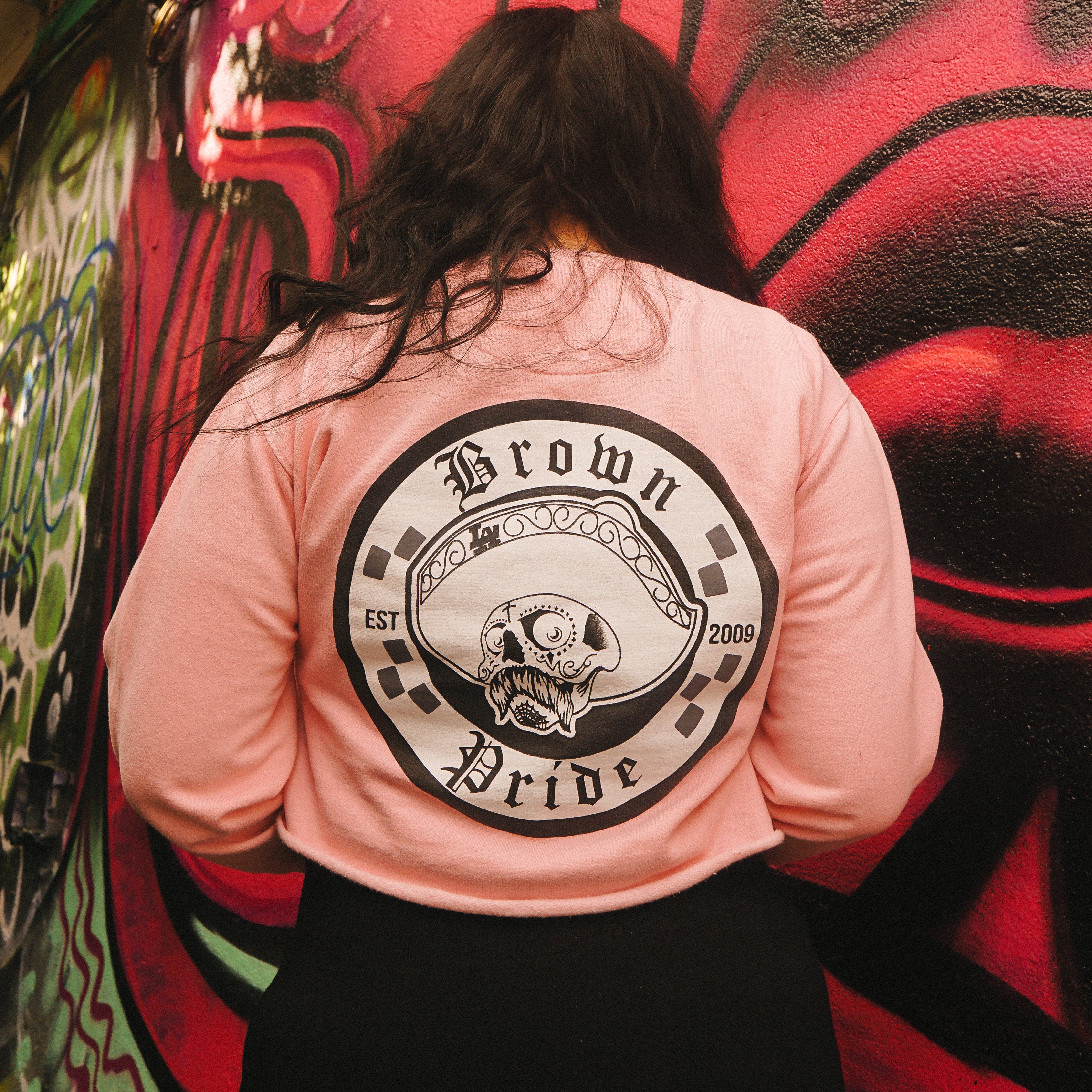 Pink Brown Pride Tattoo Crop Top Sweater