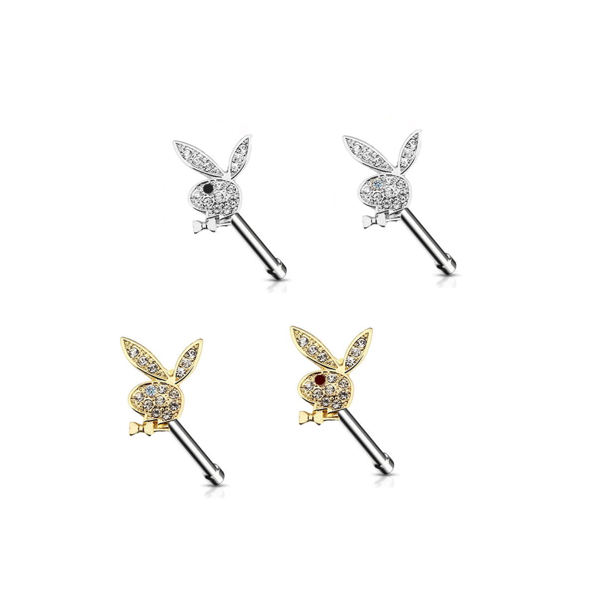 Playboy Bunny Top Stud Nose Ring