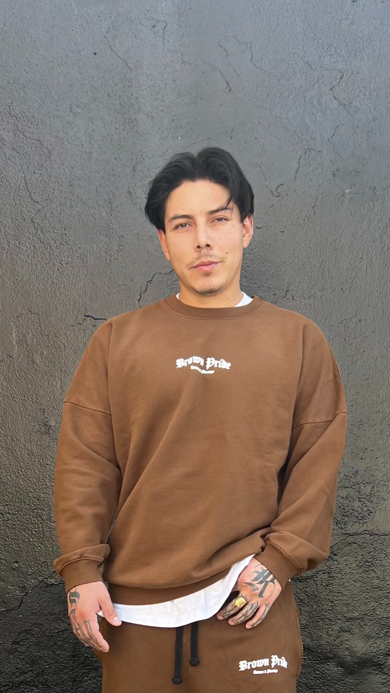 Brown Brown Pride Crew Neck and Sweatpants Set