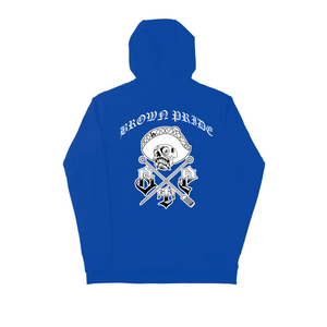 Classic Brown Pride Tattoo Logo Royal Blue Hoodie