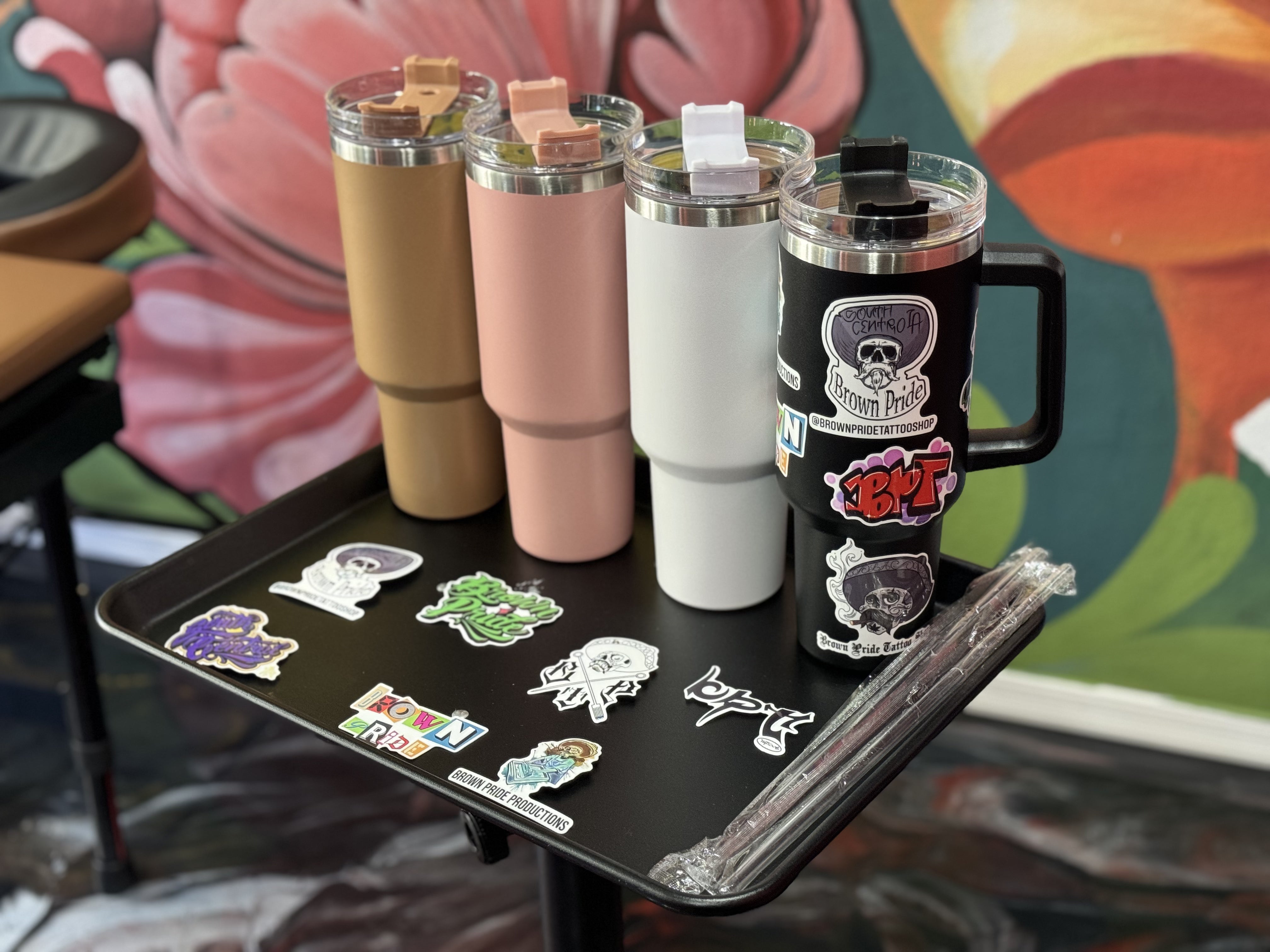 40oz. Insulated Stainless Steel Tumblers with Water Resistant BPT Stickers