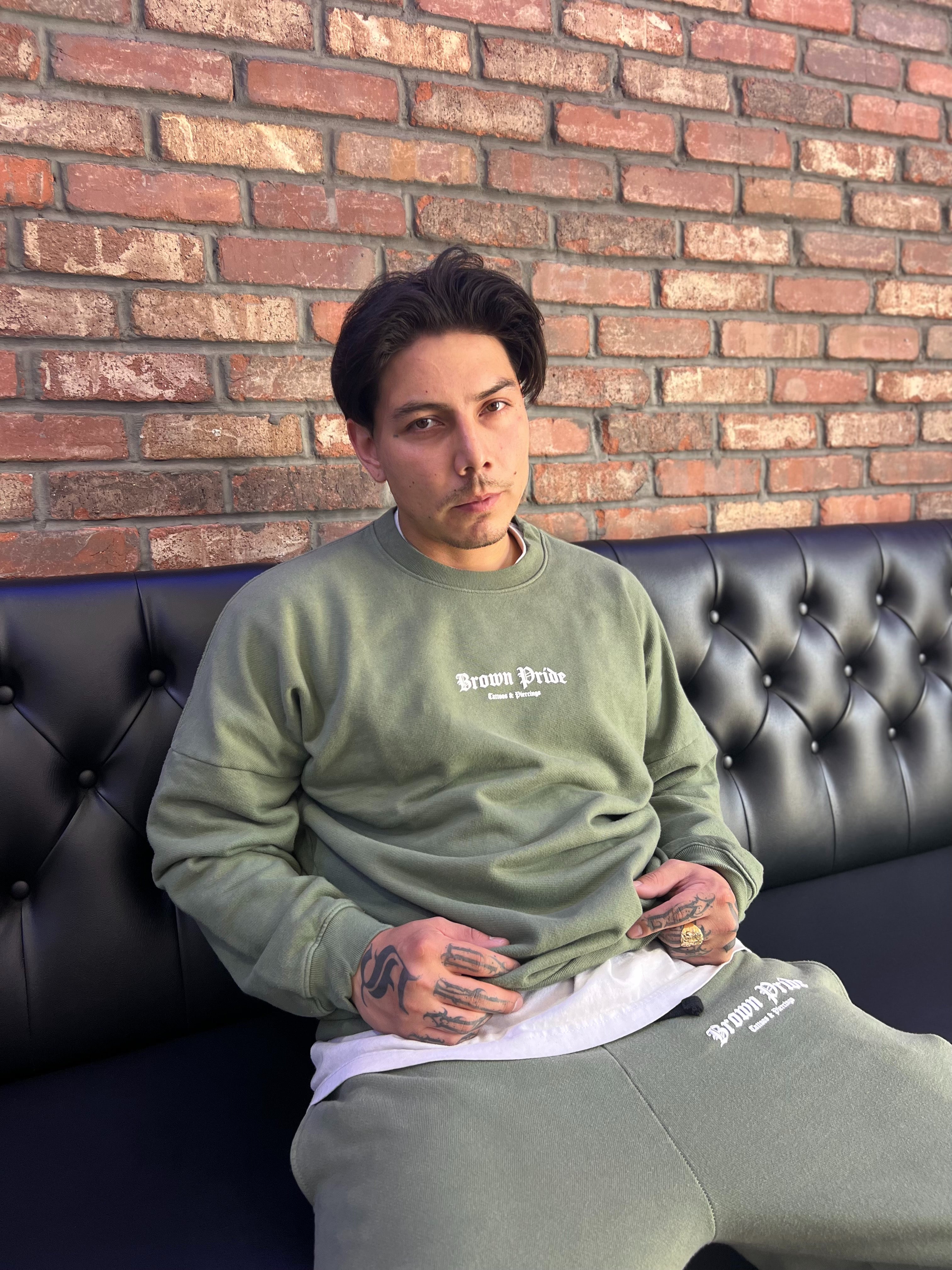Green Brown Pride Crew Neck and Sweatpants Set