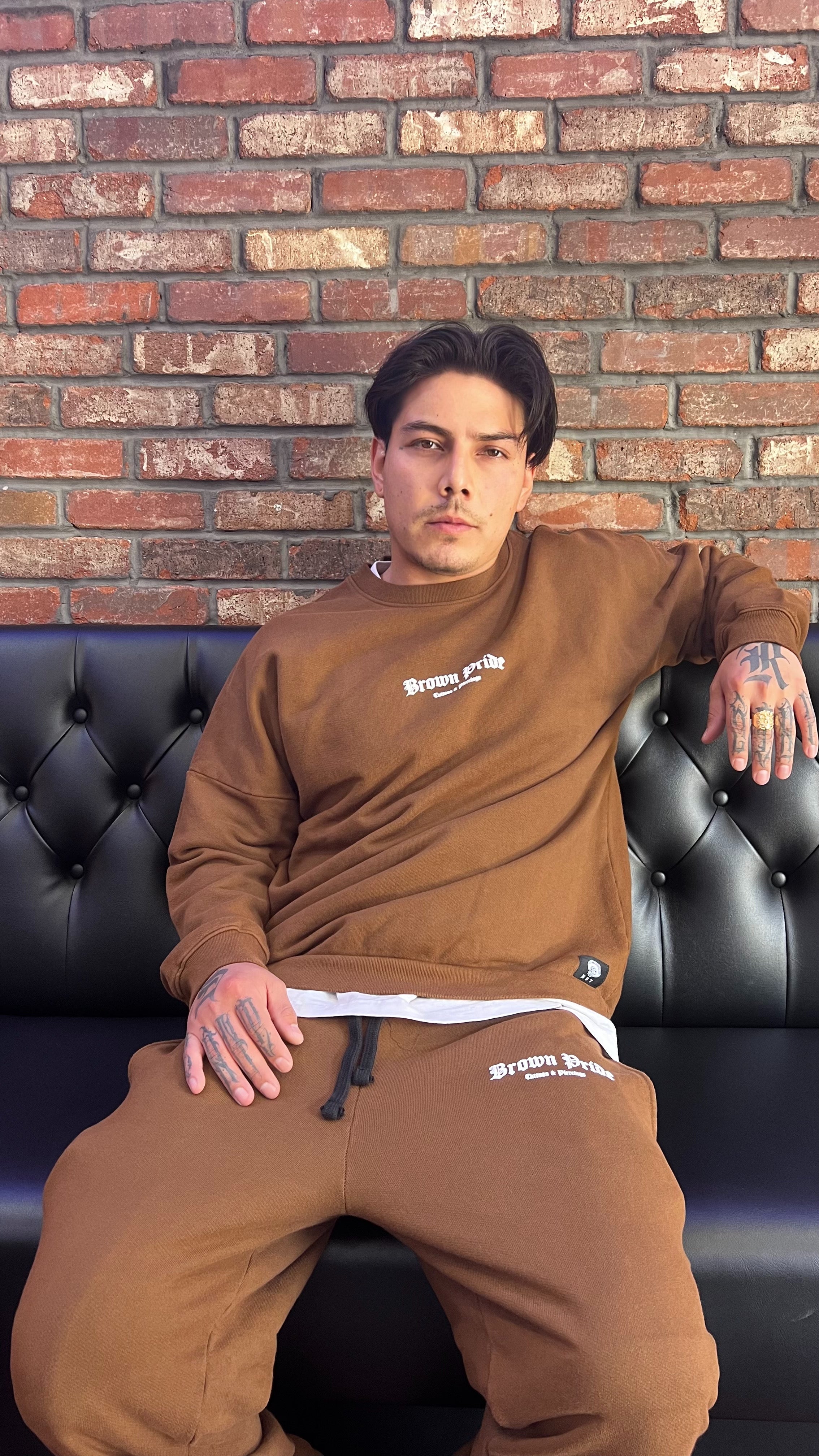 Brown Brown Pride Crew Neck and Sweatpants Set