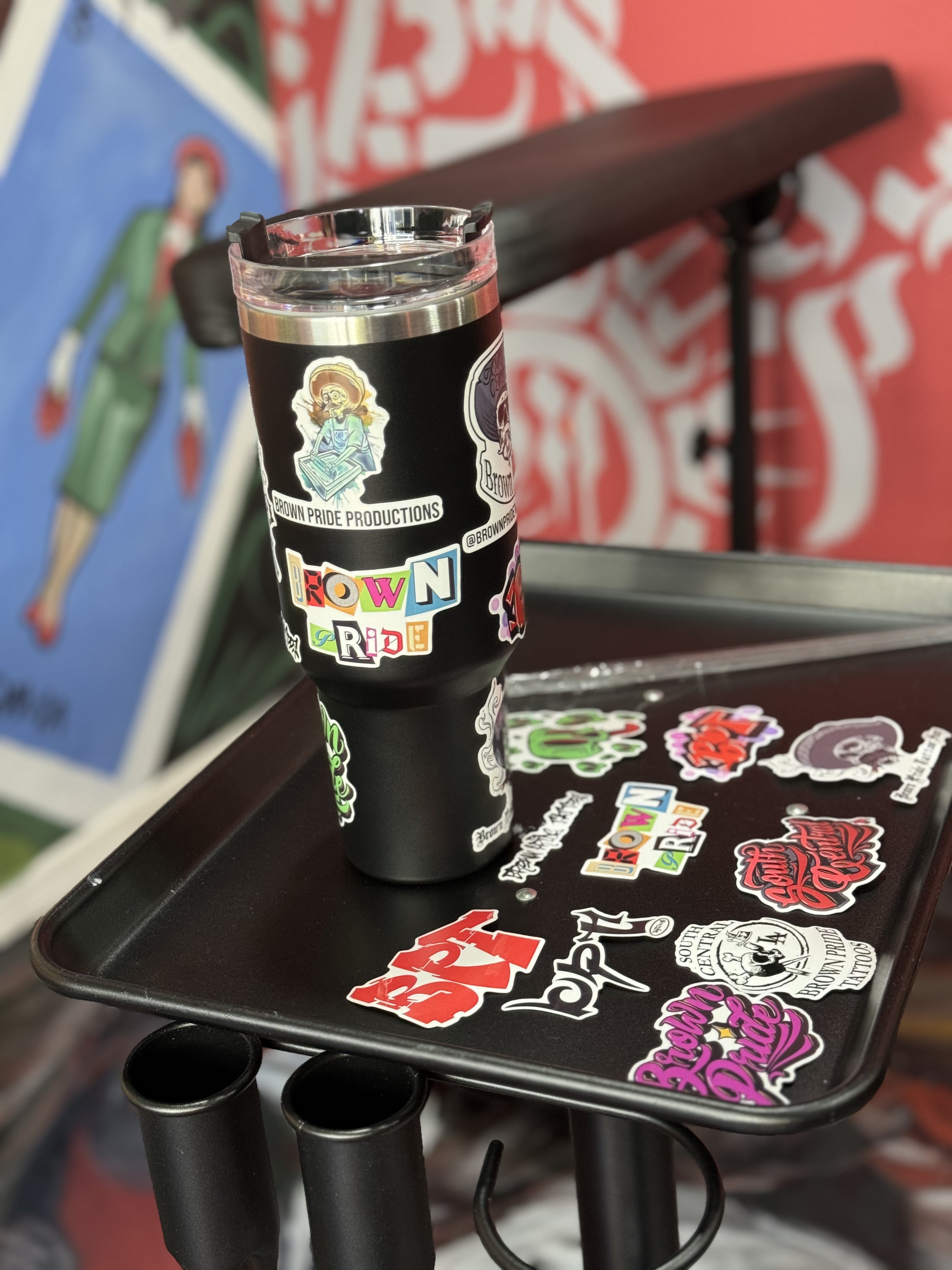 40oz. Insulated Stainless Steel Tumblers with Water Resistant BPT Stickers