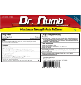 Dr. Numb 5% Lidocaine Numbing Cream