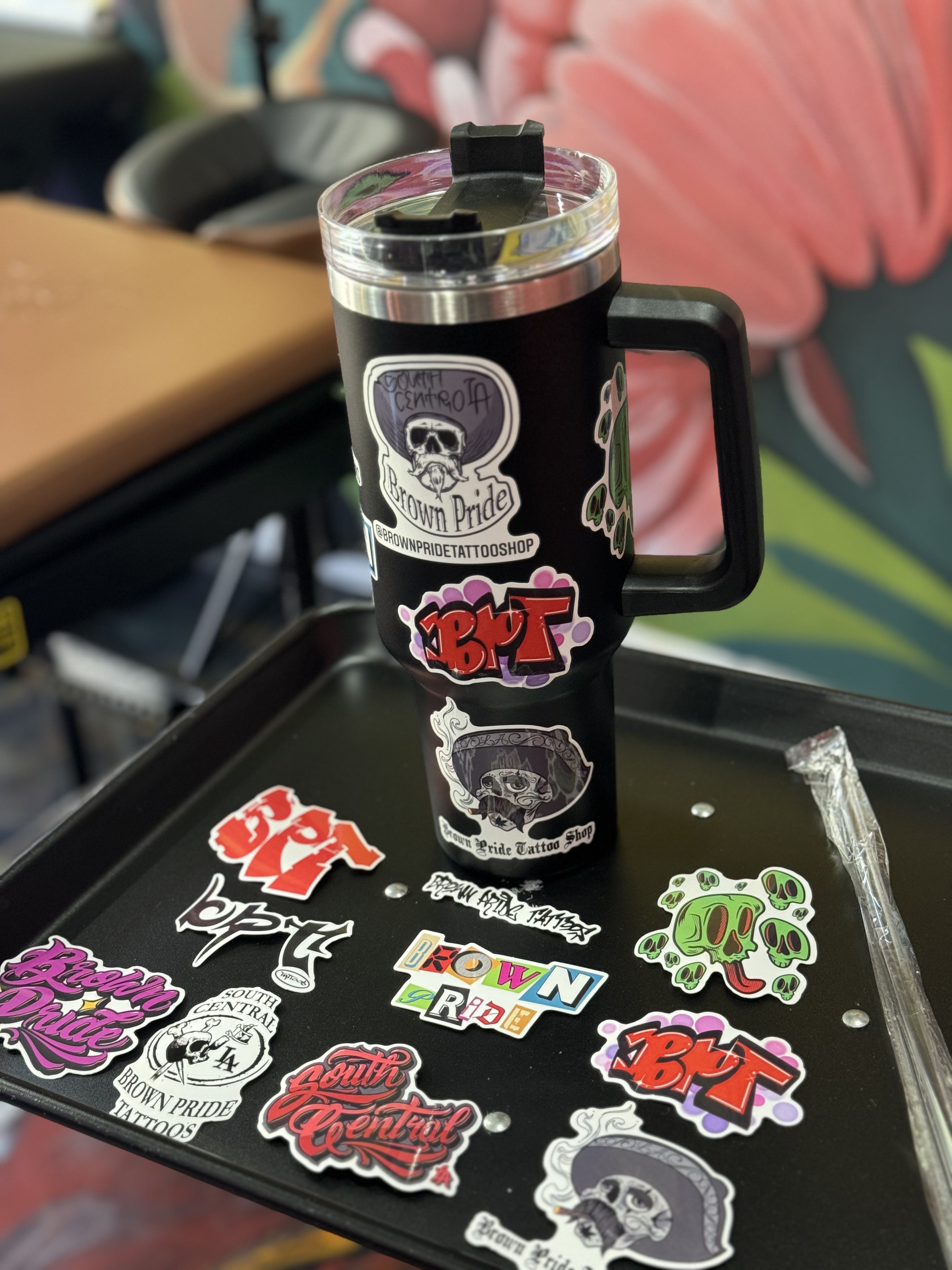 40oz. Insulated Stainless Steel Tumblers with Water Resistant BPT Stickers