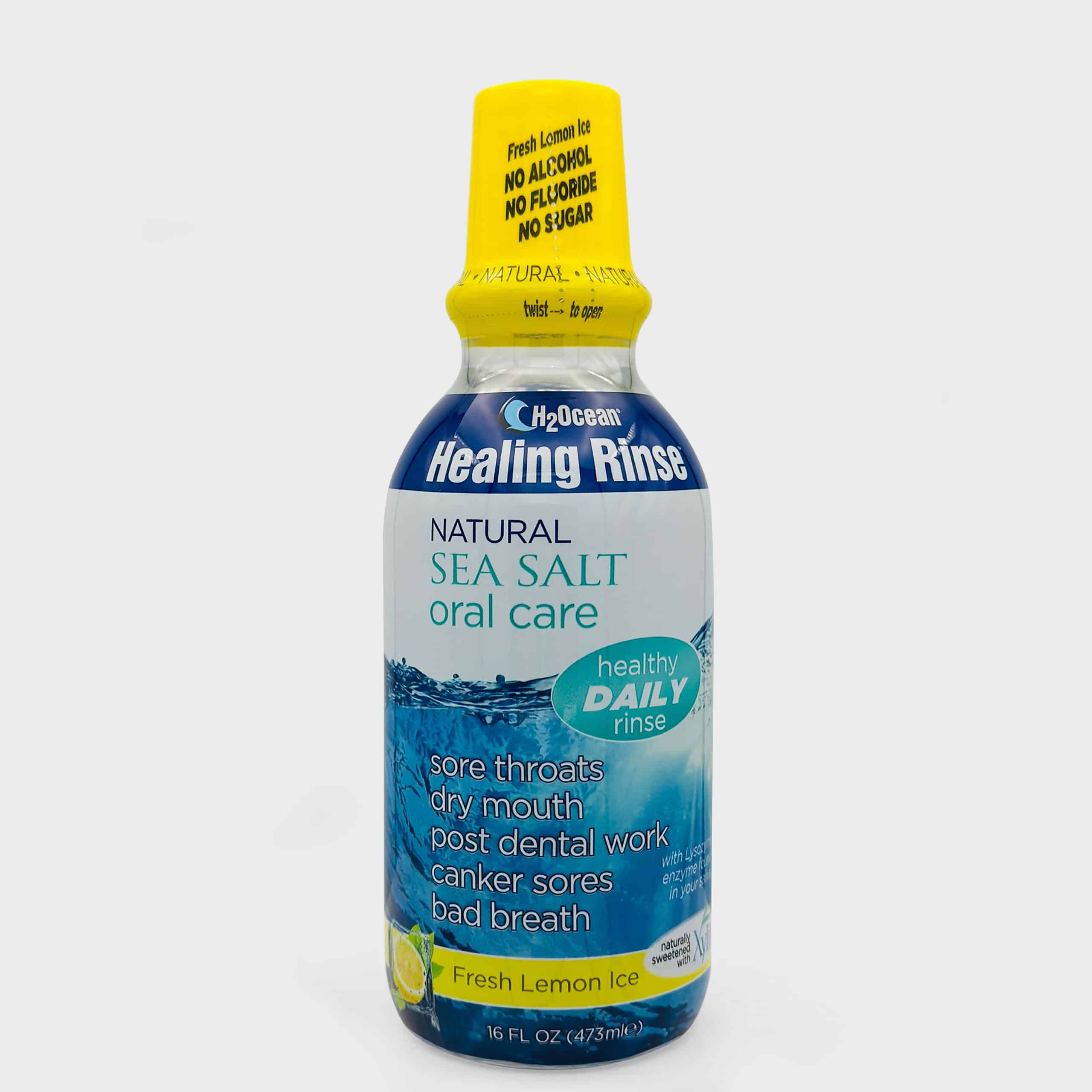 Fresh Lemon Healing Rinse Natural Sea Salt Oral Care 8oz