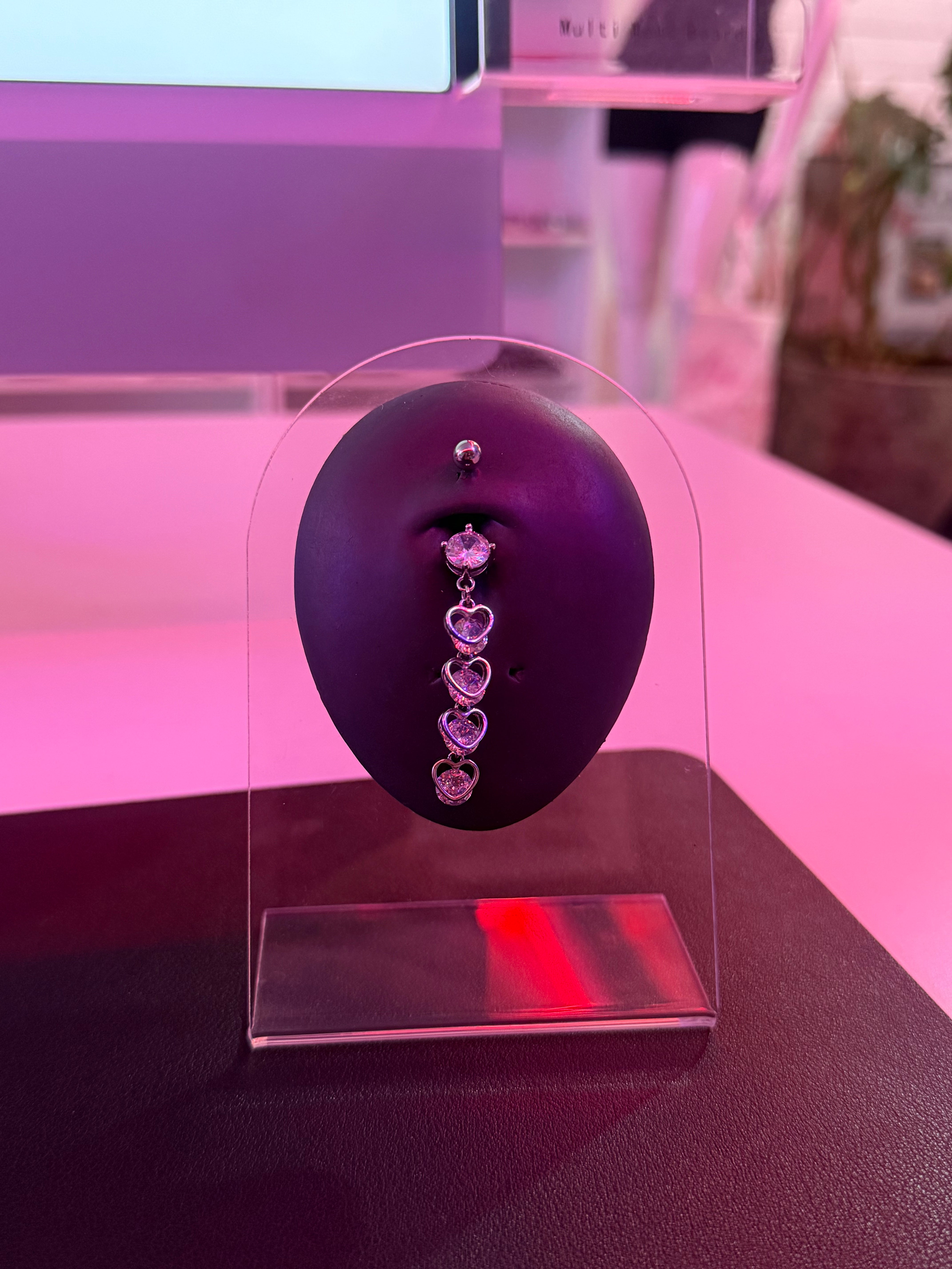 Stack Hearts Dangle Belly Piercing