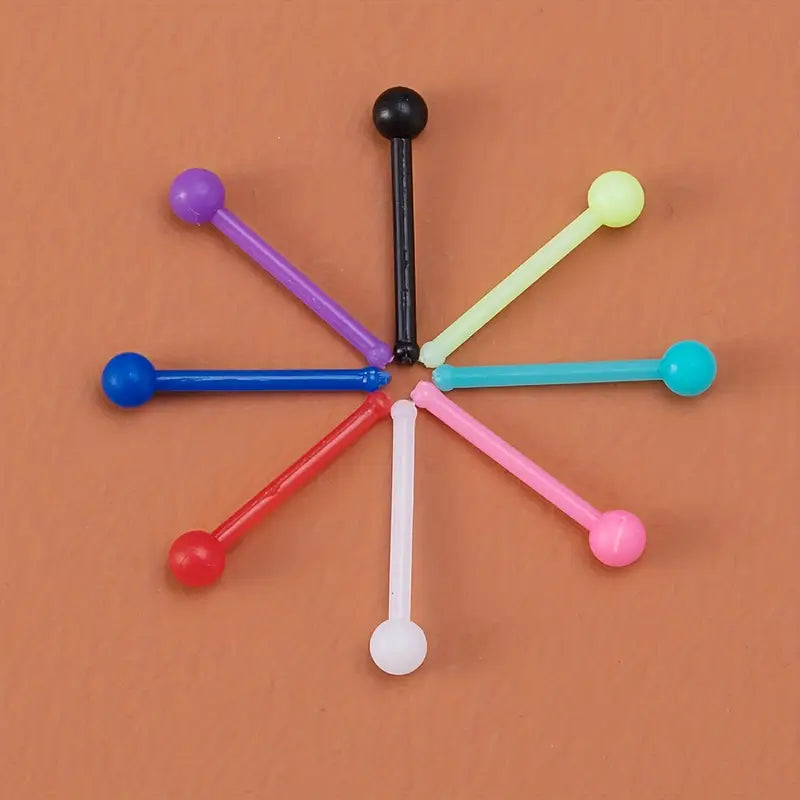 Plastic Colorful Ball Nose Stud