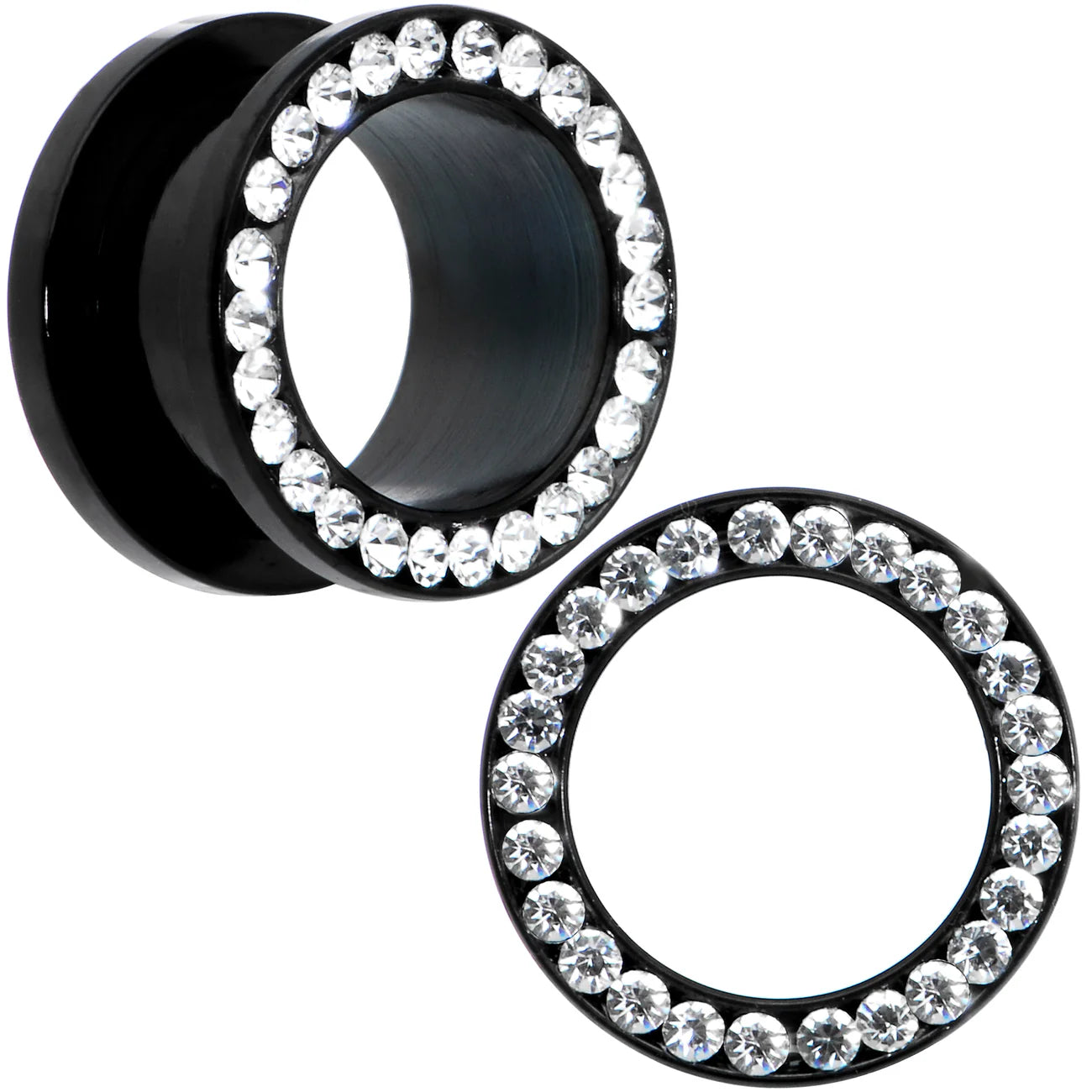 14mm Rhinestone-lined Plugs