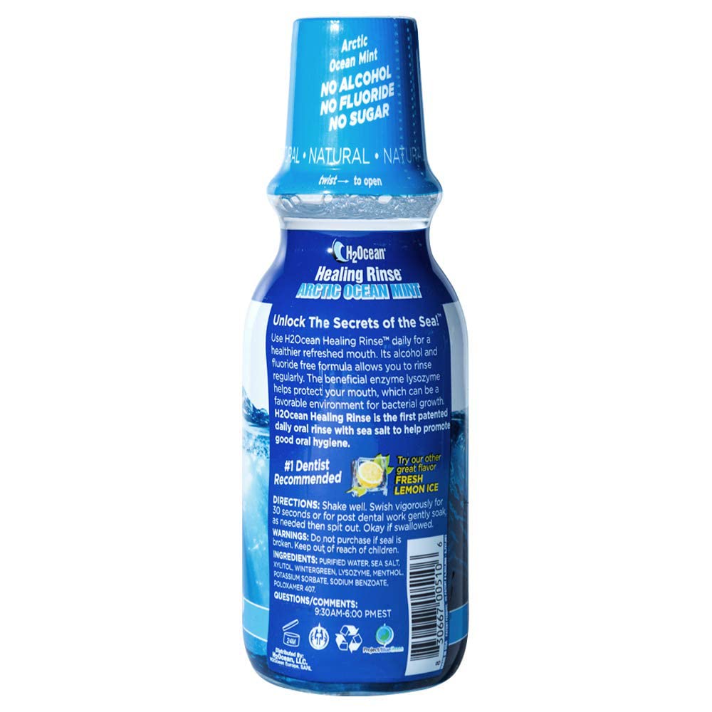 Healing Rinse Natural Sea Salt Oral Care 8oz Arctic Ocean Mint