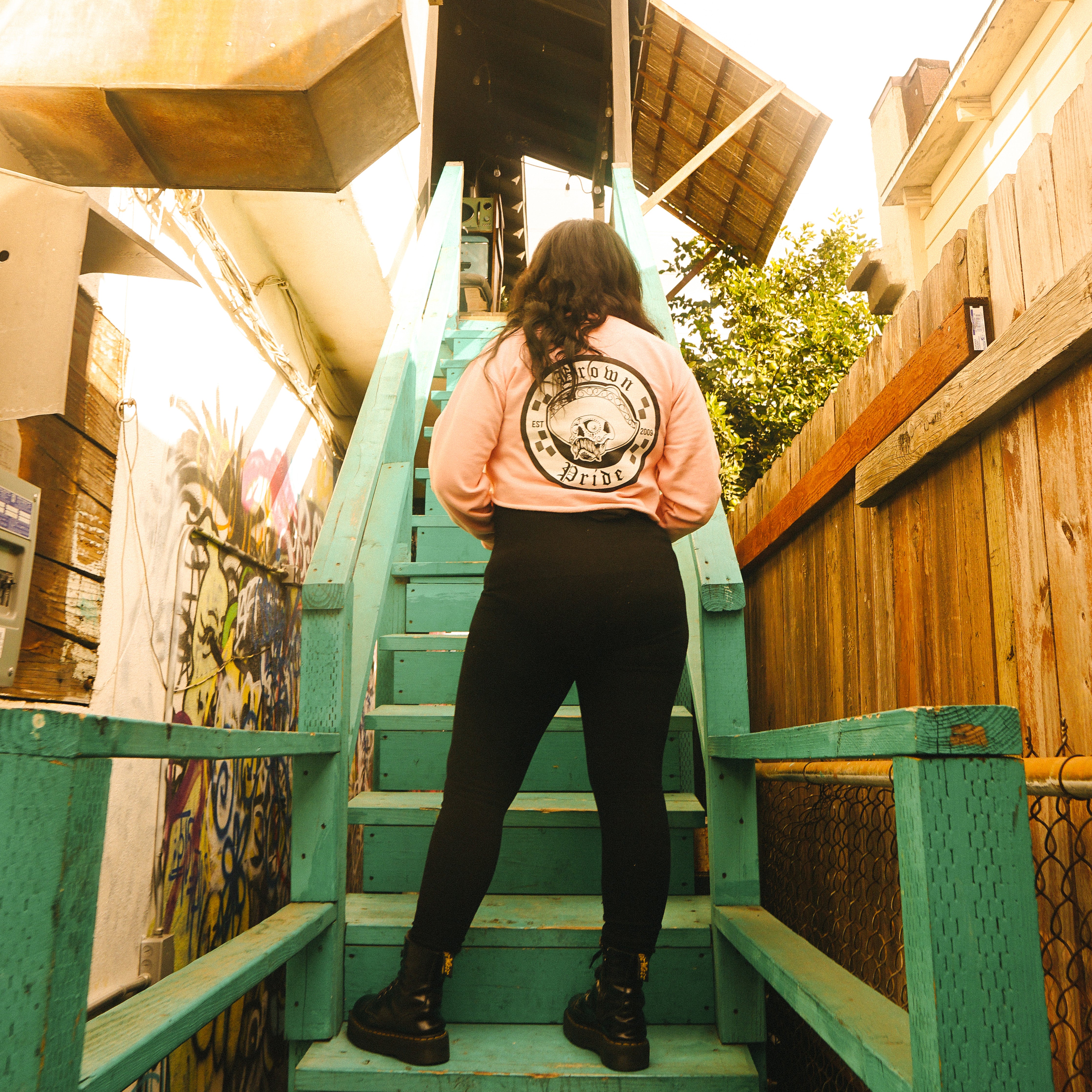 Pink Brown Pride Tattoo Crop Top Sweater